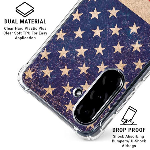 Distressed American Flag Galaxy A36 5G Clear Case