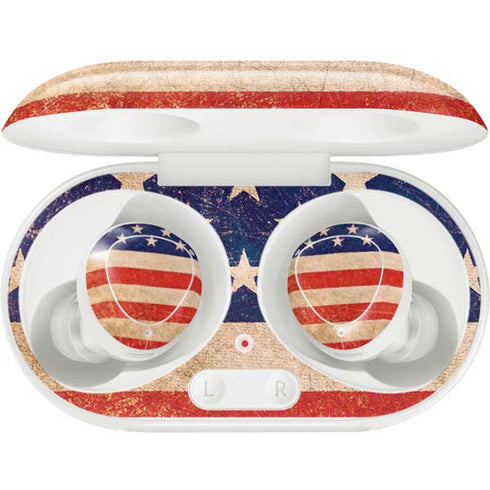 Distressed American Flag Galaxy Buds Plus Skin