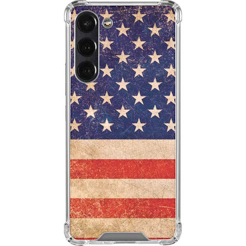 Distressed American Flag Galaxy S24 FE Clear Case
