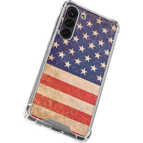 Distressed American Flag Galaxy S24 FE Clear Case