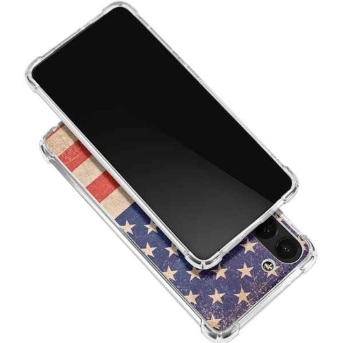Distressed American Flag Galaxy S24 FE Clear Case