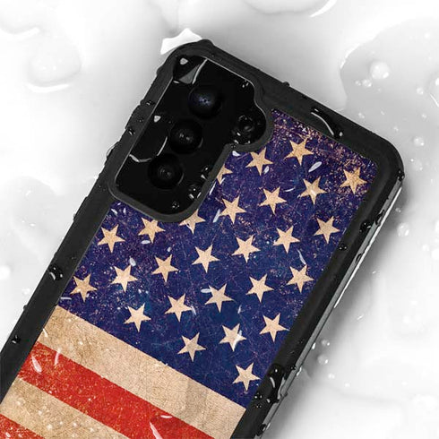 Distressed American Flag Galaxy S24 Plus Waterproof Case