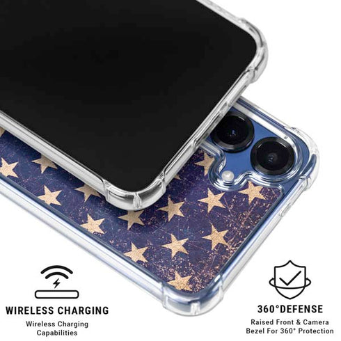 Distressed American Flag Galaxy S25 Clear Case