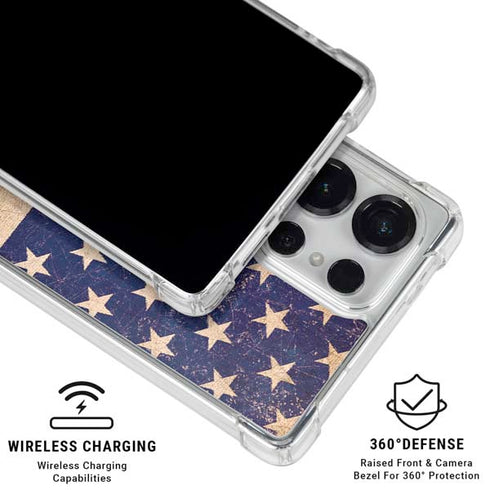 Distressed American Flag Galaxy S25 Ultra Clear Case