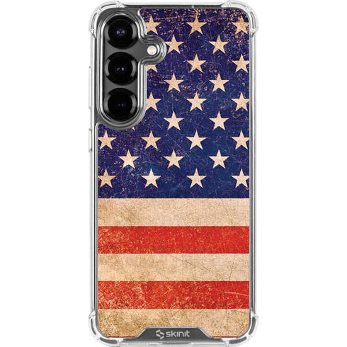 Distressed American Flag Galaxy S26 Clear Case