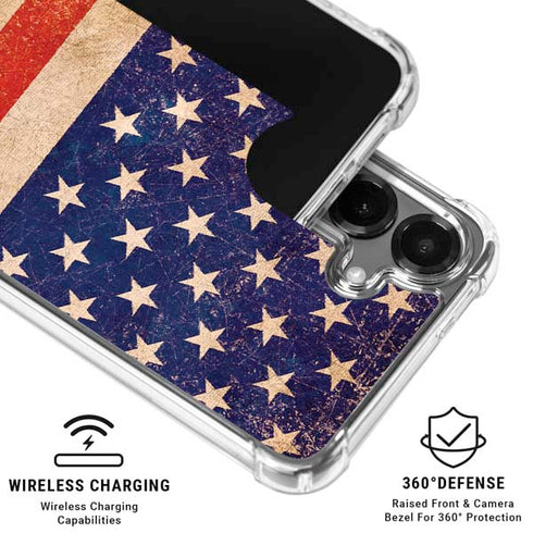 Distressed American Flag Galaxy S26 Clear Case