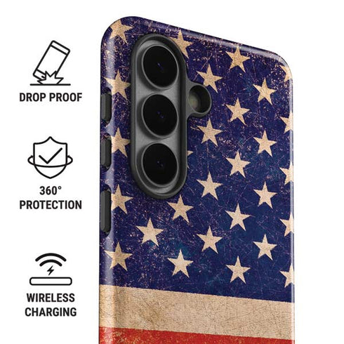 Distressed American Flag Galaxy S26 Plus Impact Case