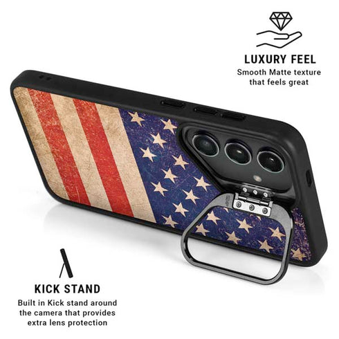 Distressed American Flag Galaxy S26 Plus Kickstand Case