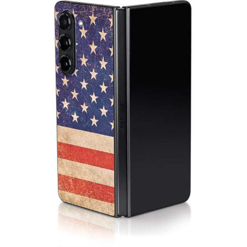 Distressed American Flag Galaxy Z Fold5 5G Skin