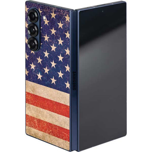 Distressed American Flag Galaxy Z Fold6 Skin