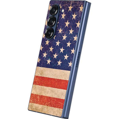 Distressed American Flag Galaxy Z Fold6 Skin