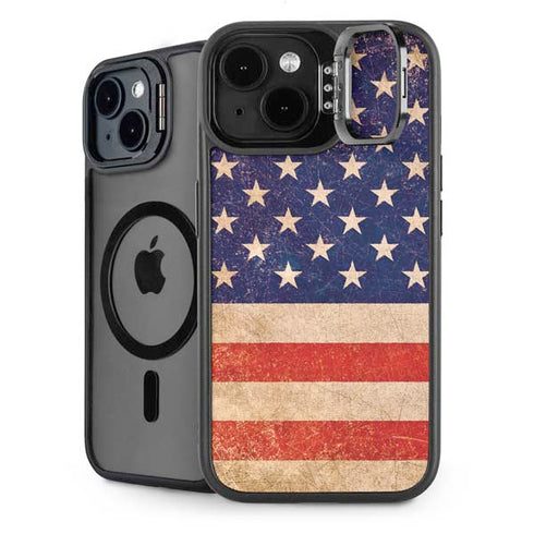 Distressed American Flag iPhone 13 Kickstand Case