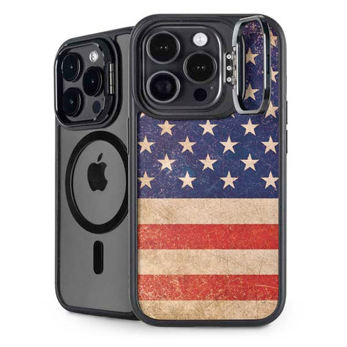 Distressed American Flag iPhone 13 Pro Kickstand Case
