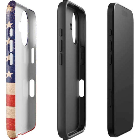 Distressed American Flag iPhone 16 Impact Case