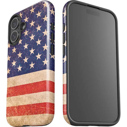 Distressed American Flag iPhone 16 Impact Case