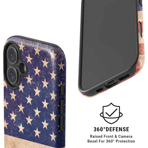 Distressed American Flag iPhone 16 Magsafe Impact Case