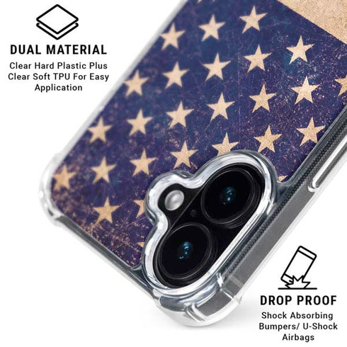 Distressed American Flag iPhone 16 Plus MagSafe Case
