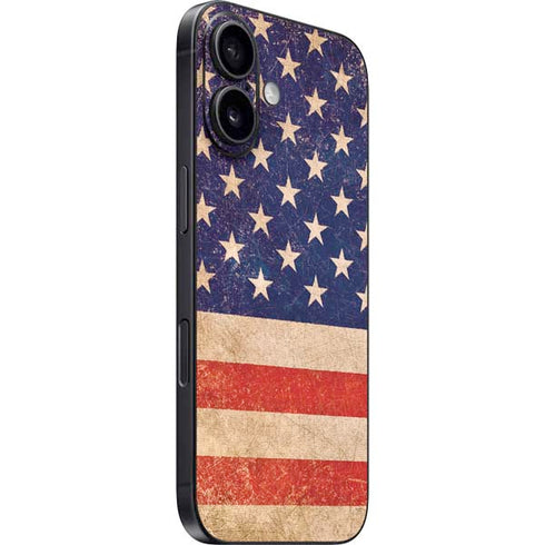 Distressed American Flag iPhone 16 Plus Skin