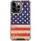 Distressed American Flag iPhone 16 Pro Clear Case