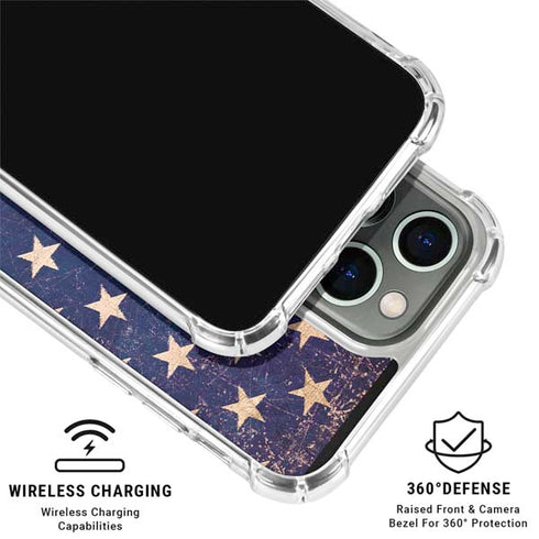 Distressed American Flag iPhone 16 Pro Clear Case