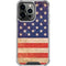 Distressed American Flag iPhone 16 Pro Max Clear Case