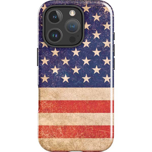 Distressed American Flag iPhone 16 Pro Max Impact Case