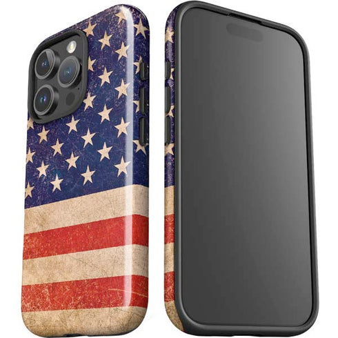 Distressed American Flag iPhone 16 Pro Max Impact Case