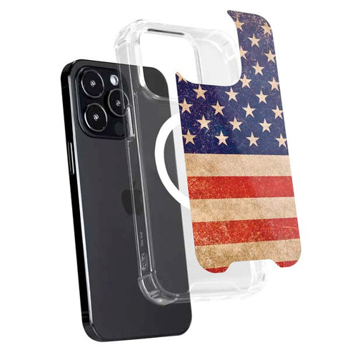 Distressed American Flag iPhone 16 Pro Max MagSafe Case
