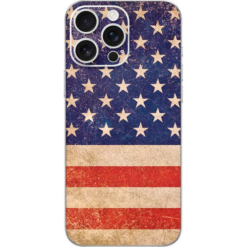 Distressed American Flag iPhone 16 Pro Max Skin