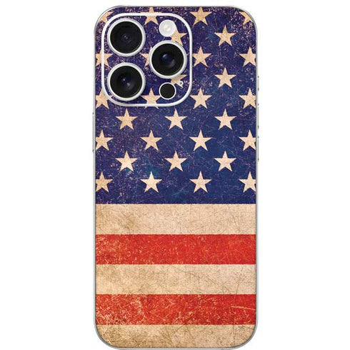 Distressed American Flag iPhone 16 Pro Skin