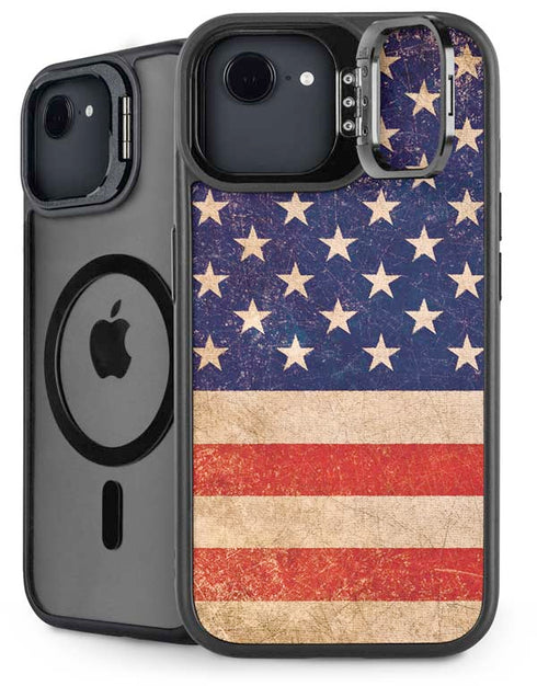 Distressed American Flag iPhone 16e Kickstand Case