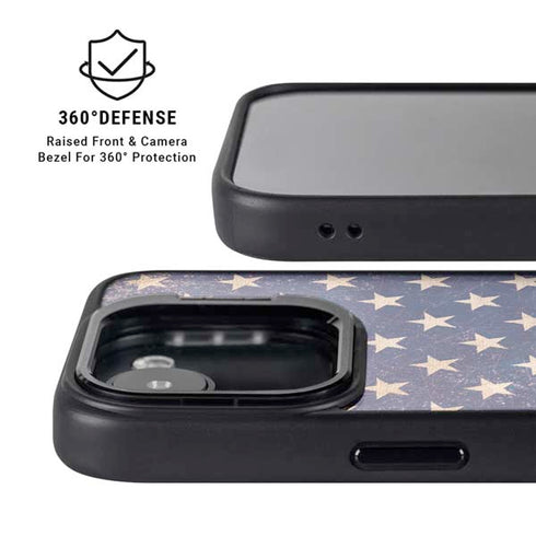 Distressed American Flag iPhone 16e Kickstand Case