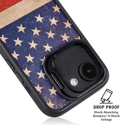 Distressed American Flag iPhone 16e Kickstand Case