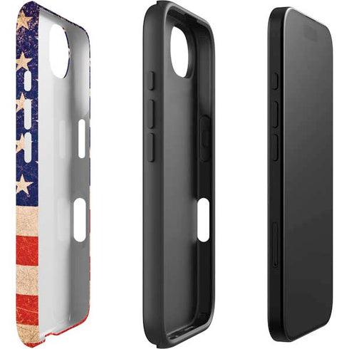 Distressed American Flag iPhone 16e Impact Case