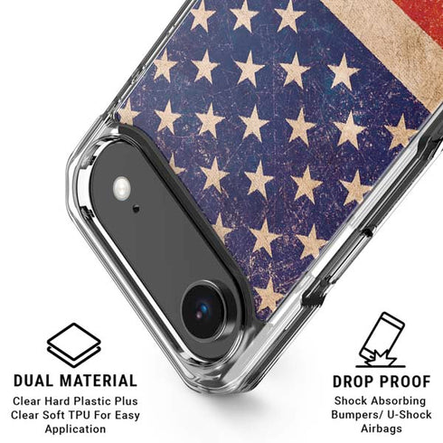 Distressed American Flag iPhone 17 Air Clear Case