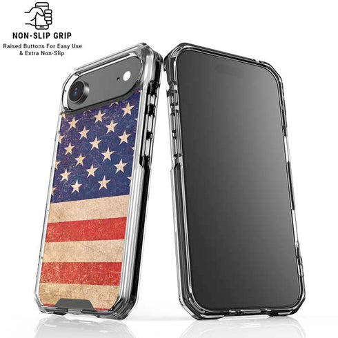 Distressed American Flag iPhone 17 Air Clear Case