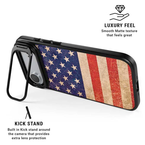 Distressed American Flag iPhone 17 Air Kickstand Case