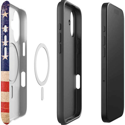 Distressed American Flag iPhone 17 Magsafe Impact Case