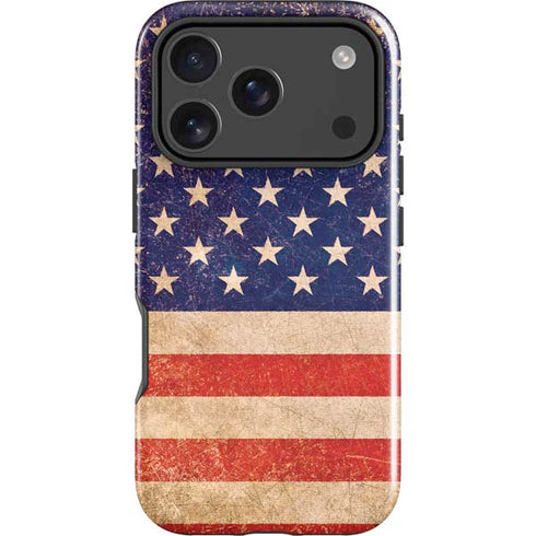 Distressed American Flag iPhone 17 Pro Impact Case