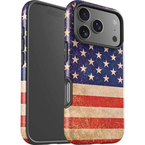 Distressed American Flag iPhone 17 Pro Impact Case