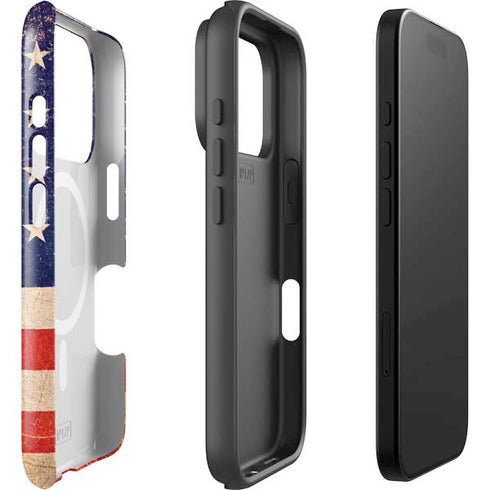 Distressed American Flag iPhone 17 Pro Magsafe Impact Case