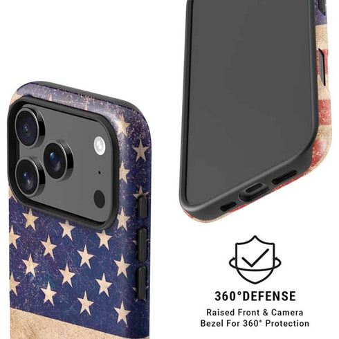 Distressed American Flag iPhone 17 Pro Magsafe Impact Case
