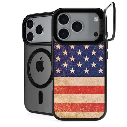 Distressed American Flag iPhone 17 Pro Max Kickstand Case
