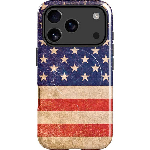 Distressed American Flag iPhone 17 Pro Max Magsafe Impact Case