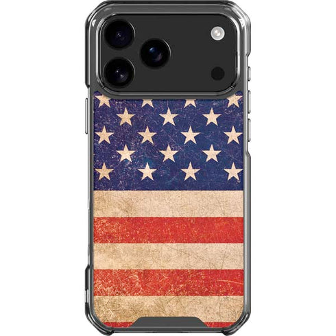 Distressed American Flag iPhone 18 Pro Max Clear Case