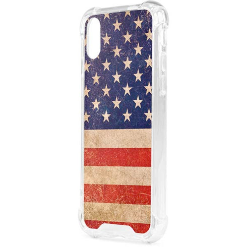 Distressed American Flag iPhone XS Clear Case
