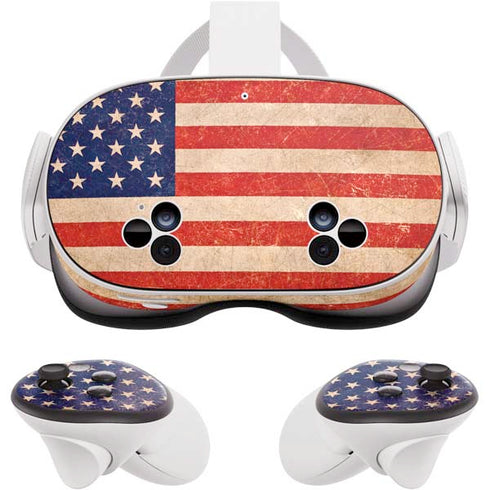 Distressed American Flag Meta Quest 3S Skin