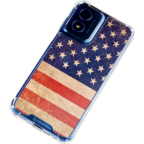 Distressed American Flag Moto G Play 4G (2024) Clear Case