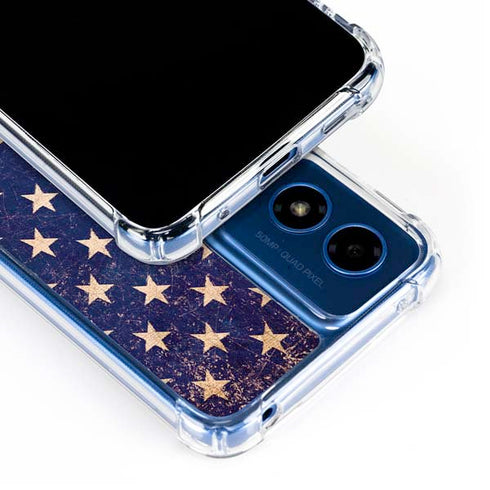 Distressed American Flag Moto G Play 4G (2024) Clear Case