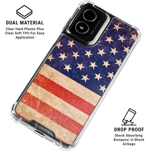 Distressed American Flag Moto G Power 5G (2024) Clear Case